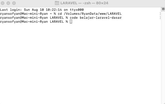 Cara buka folder Project langsung vscode di terminal macos