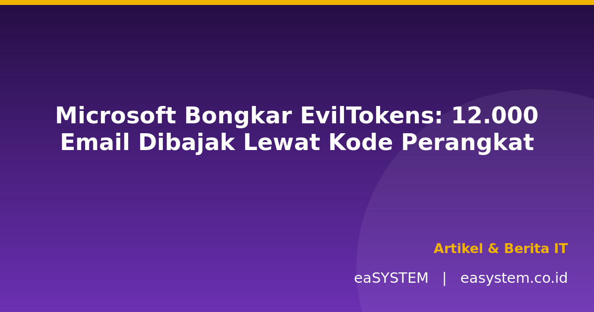 Microsoft Bongkar EvilTokens: 12.000 Email Dibajak Lewat Kode Perangkat