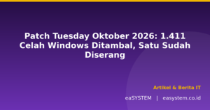 Patch Tuesday Oktober 2026: 1.411 Celah Windows Ditambal, Satu Sudah Diserang
